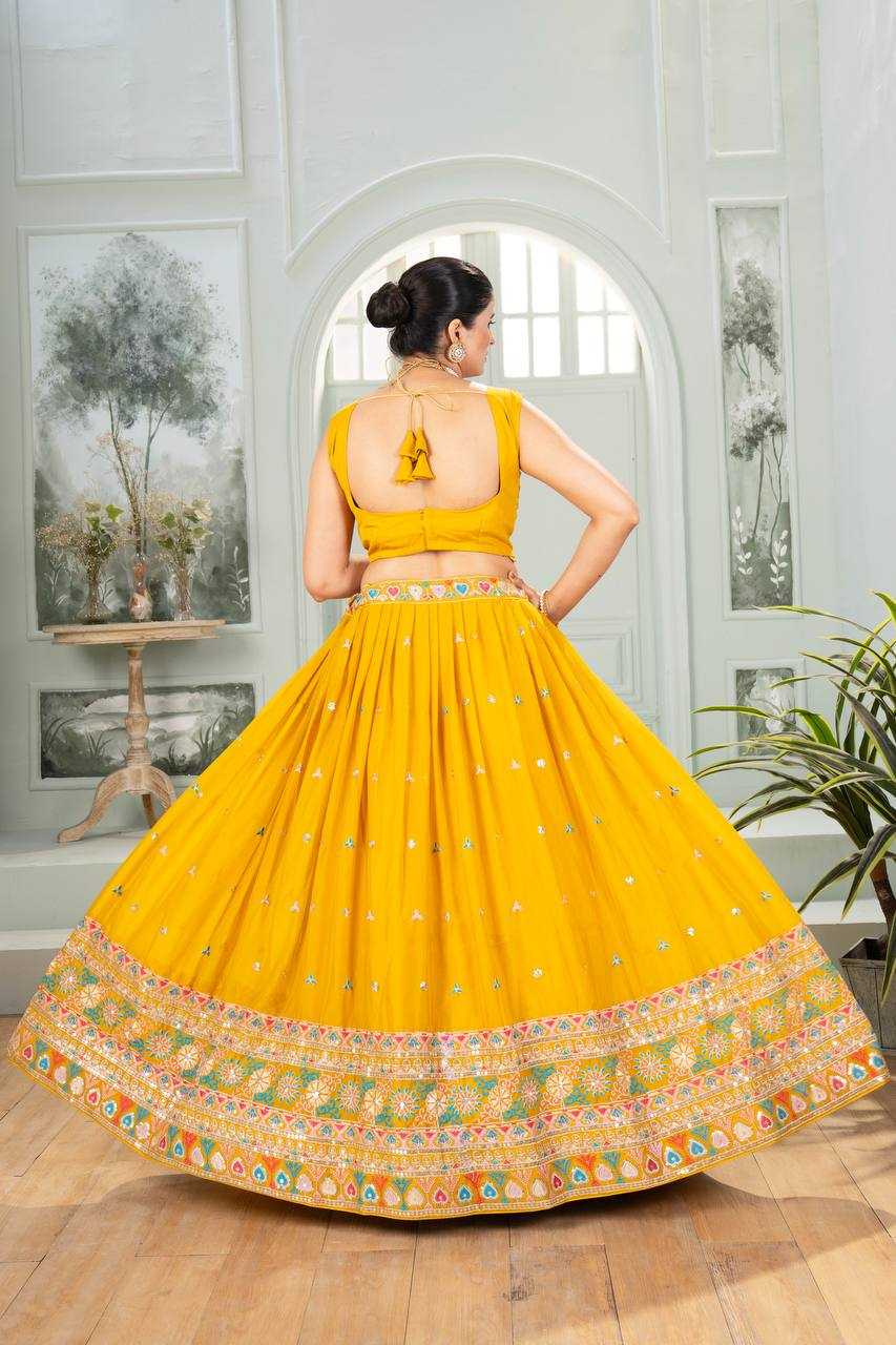 Ynf Georgette KESH533 5111 Lehengas Wholesale Fancy Lehenga Embroidered Lehenga Lehenga For Haldi Sequins Lehenga Lehenga With Cancan Manufacturer