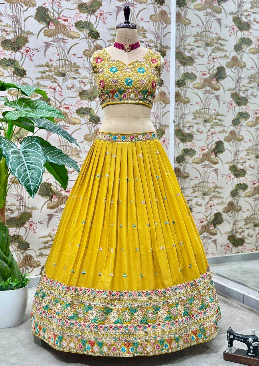 Ynf Georgette KESH533 5111 Lehengas Wholesale Fancy Lehenga Embroidered Lehenga Lehenga For Haldi Sequins Lehenga Lehenga With Cancan Manufacturer