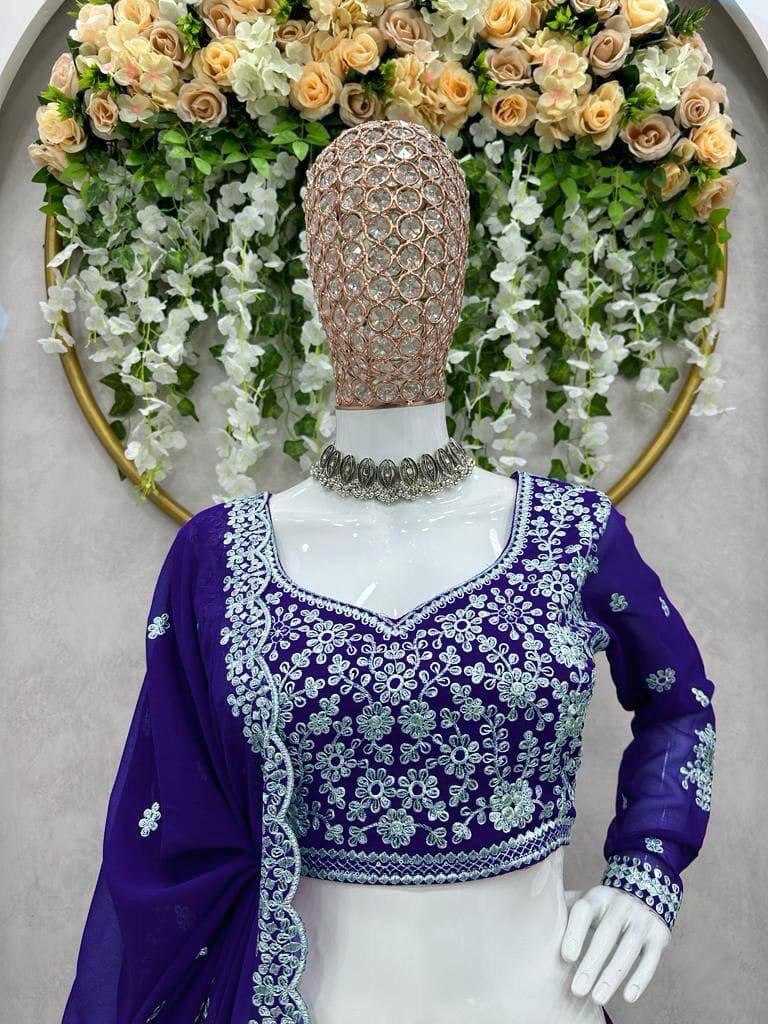 Ynf Georgette KESH540 34 Lehengas Wholesale Embroidered Lehenga Manufacturer
