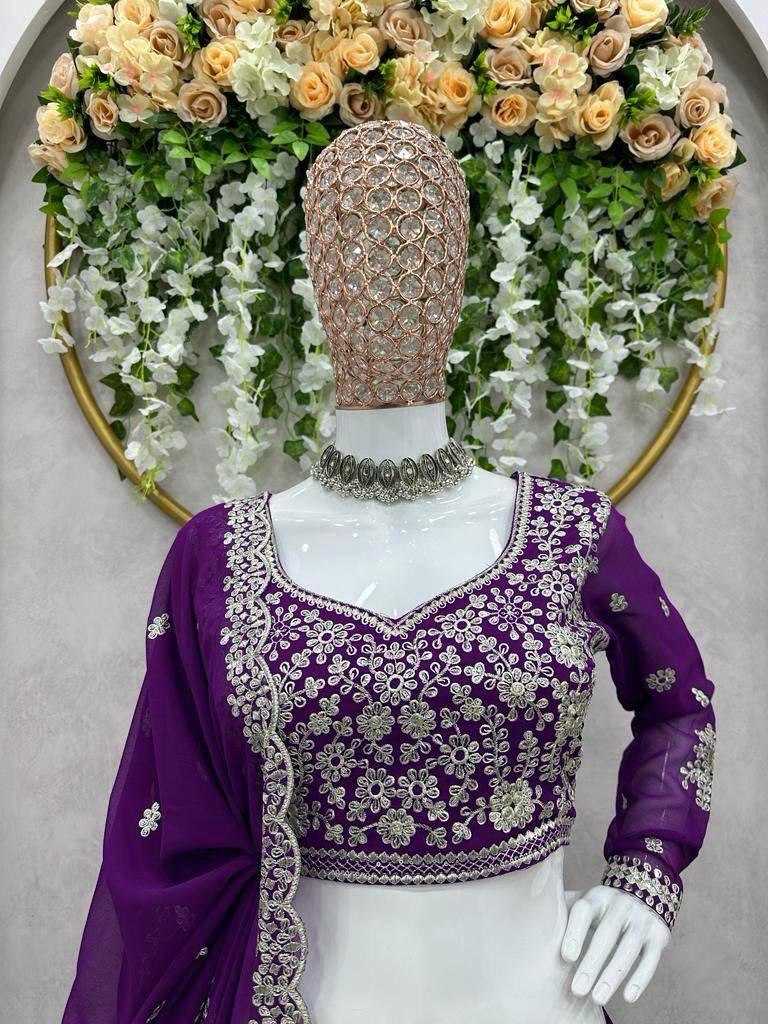 Ynf Georgette KESH540 34 Lehengas Wholesale Embroidered Lehenga Manufacturer
