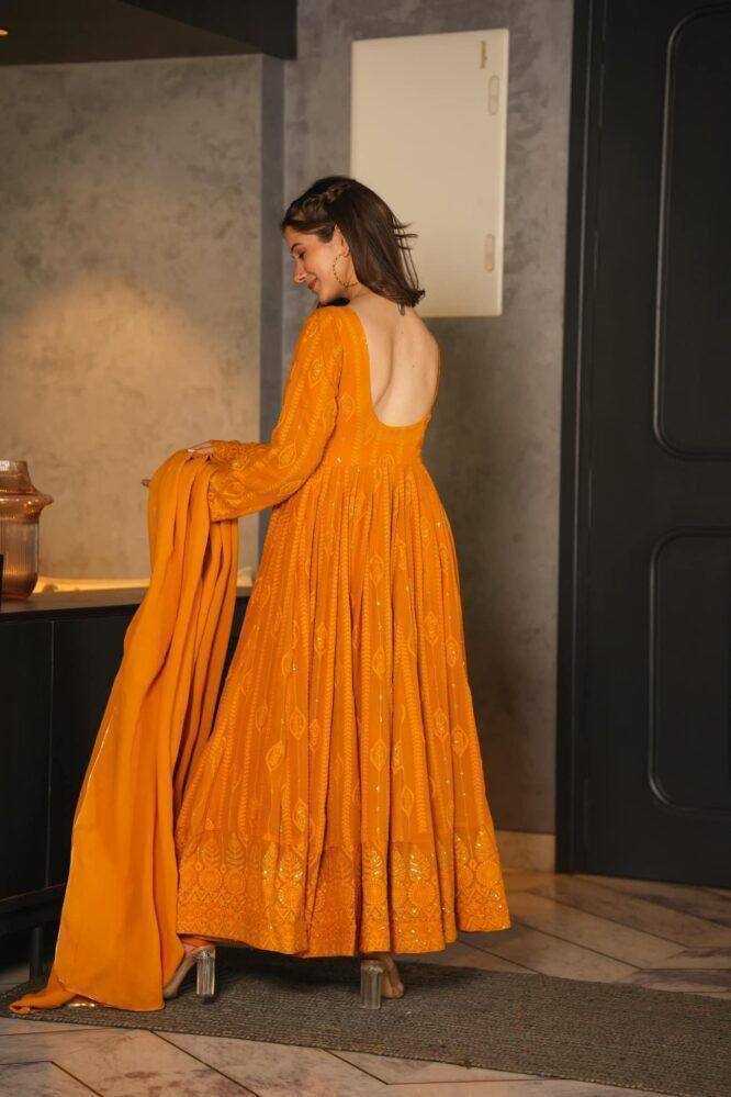 Ynf Georgette KESH544 206 Gowns Wholesale Fancy Gowns Embroidery Gowns Anarkali Gown Party Gowns Manufacturer
