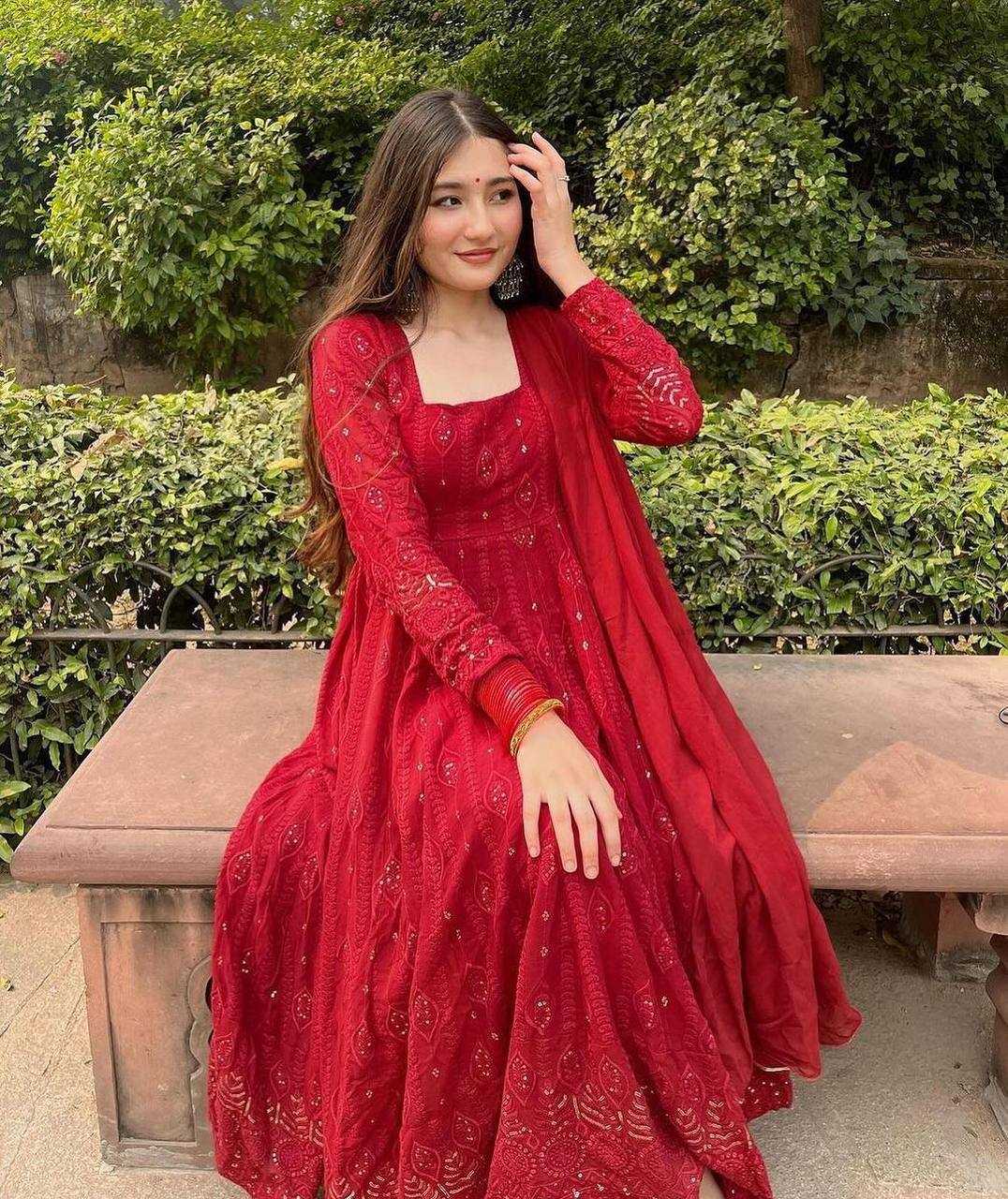 Ynf Georgette KESH544 206 Gowns Wholesale Fancy Gowns Embroidery Gowns Anarkali Gown Party Gowns Manufacturer