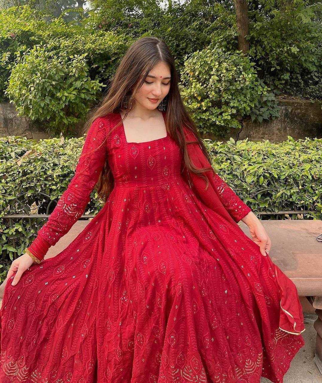 Ynf Georgette KESH544 206 Gowns Wholesale Fancy Gowns Embroidery Gowns Anarkali Gown Party Gowns Manufacturer