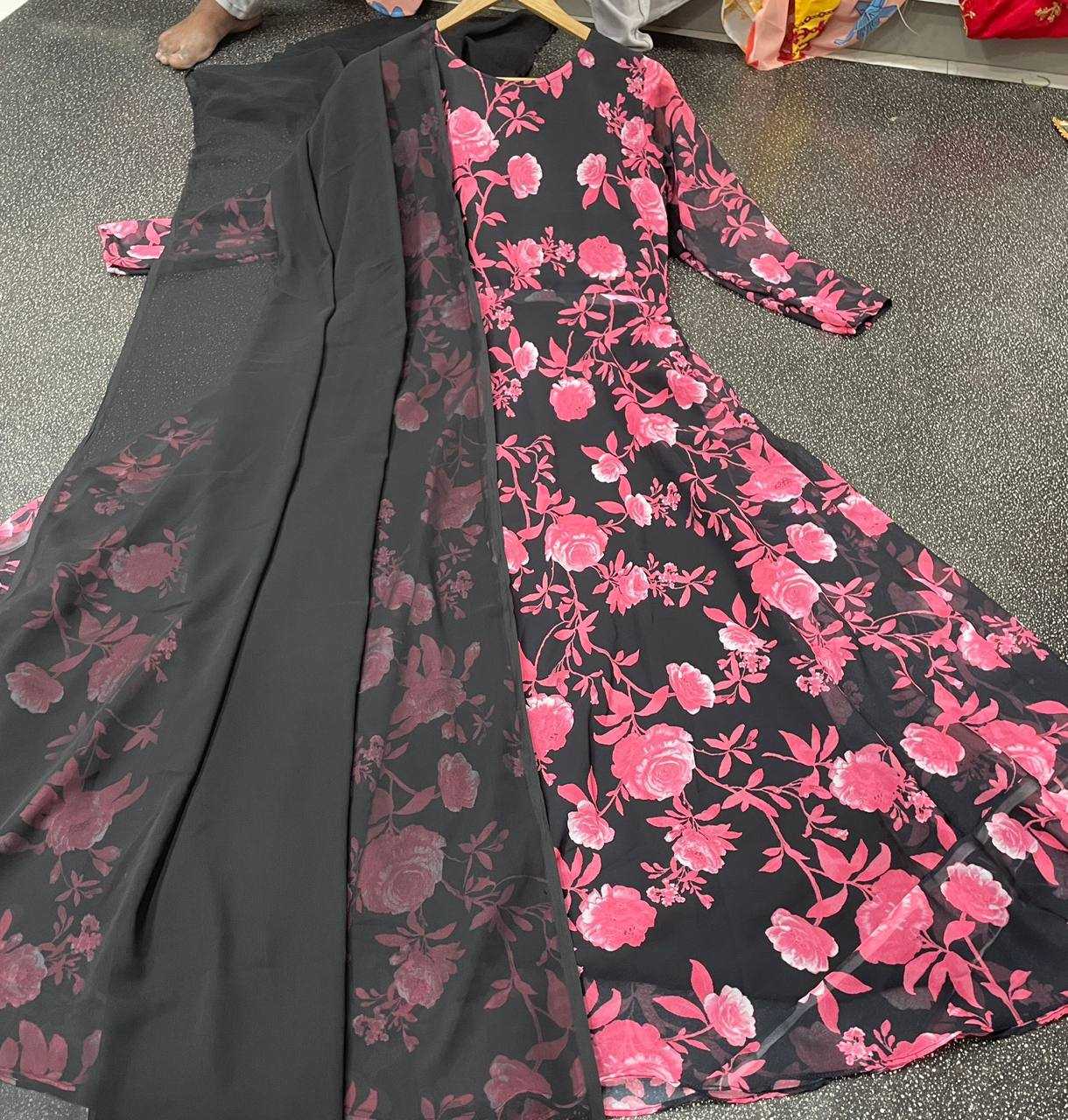 Ynf Georgette KESH544 220 Gowns Wholesale Printed Gowns Fancy Gowns Anarkali Gown Long Gowns Manufacturer