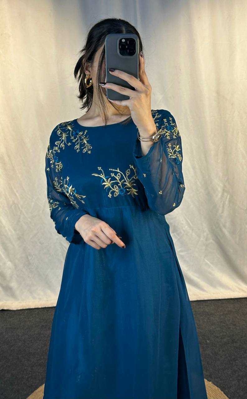 Ynf Georgette KESH544 221 Gowns Wholesale Printed Gowns Fancy Gowns Embroidery Gowns Manufacturer