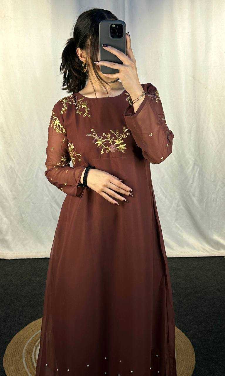 Ynf Georgette KESH544 221 Gowns Wholesale Printed Gowns Fancy Gowns Embroidery Gowns Manufacturer