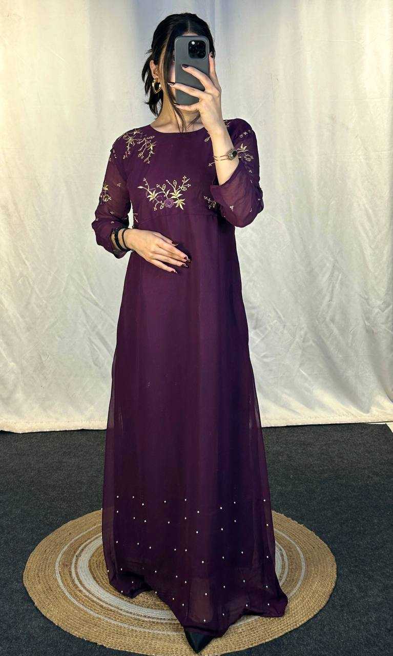 Ynf Georgette KESH544 221 Gowns Wholesale Printed Gowns Fancy Gowns Embroidery Gowns Manufacturer
