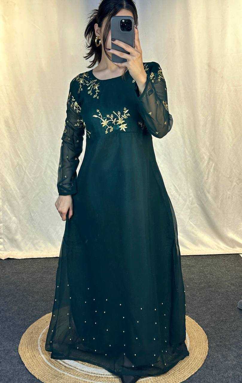 Ynf Georgette KESH544 221 Gowns Wholesale Printed Gowns Fancy Gowns Embroidery Gowns Manufacturer
