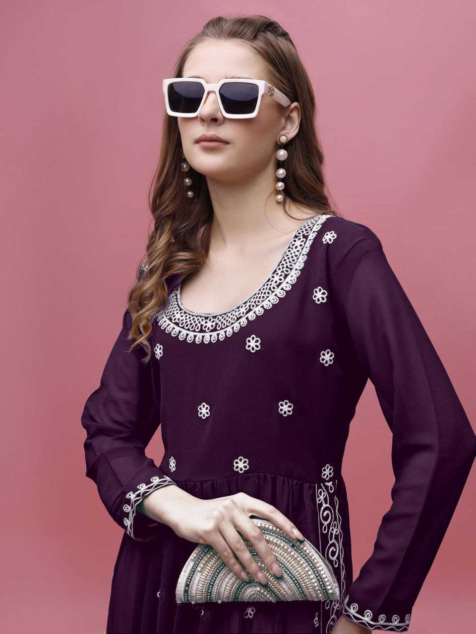 Ynf Georgette KESH552 95 Kurti Wholesale Casual Kurtis Festive Kurtis Anarkali Kurtis Embroidered Kurtis Manufacturer