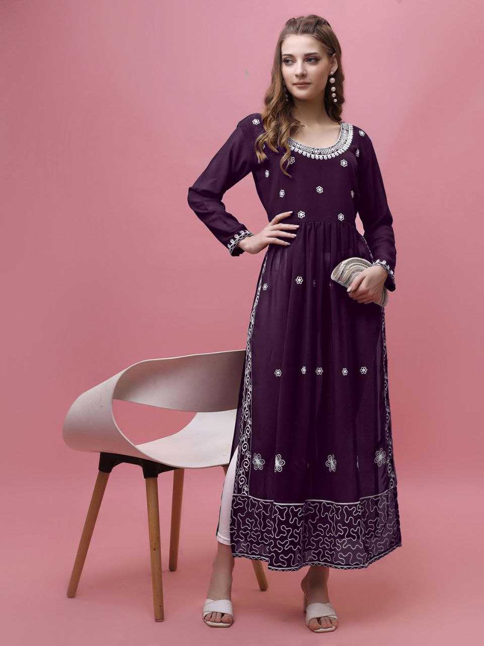 Ynf Georgette KESH552 95 Kurti Wholesale Casual Kurtis Festive Kurtis Anarkali Kurtis Embroidered Kurtis Manufacturer