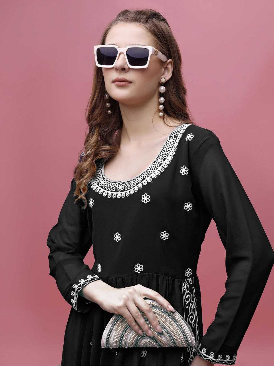 Ynf Georgette KESH552 95 Kurti Wholesale Casual Kurtis Festive Kurtis Anarkali Kurtis Embroidered Kurtis Manufacturer