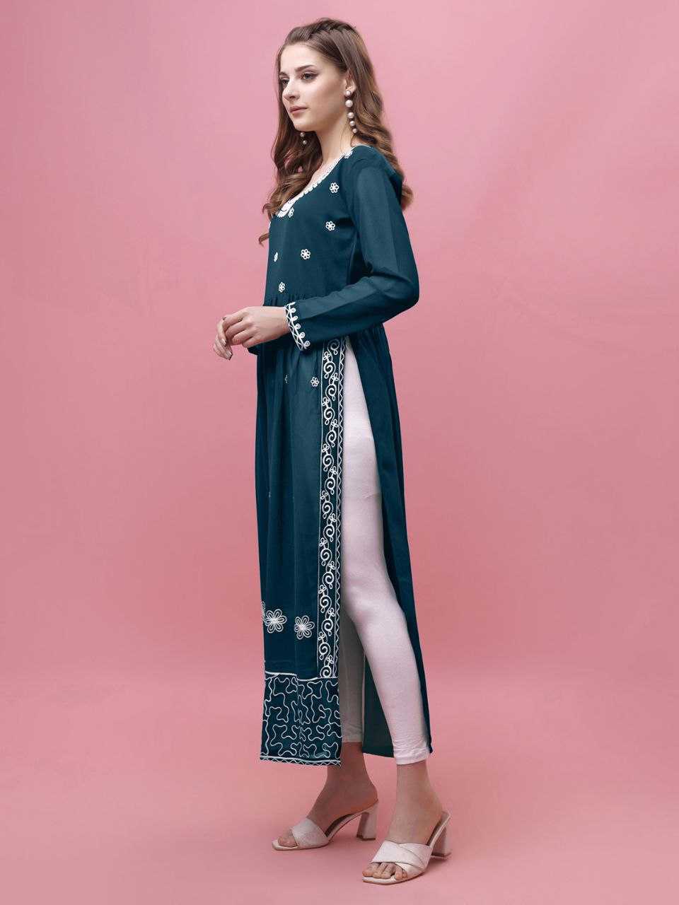 Ynf Georgette KESH552 95 Kurti Wholesale Casual Kurtis Festive Kurtis Anarkali Kurtis Embroidered Kurtis Manufacturer
