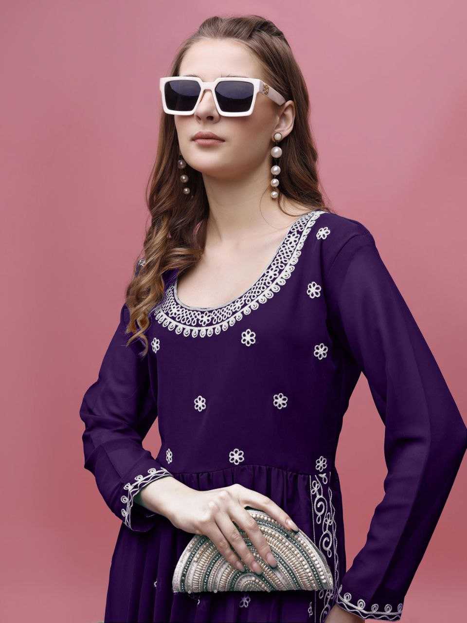 Ynf Georgette KESH552 95 Kurti Wholesale Casual Kurtis Festive Kurtis Anarkali Kurtis Embroidered Kurtis Manufacturer