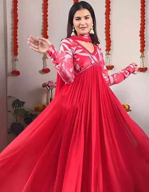 Ynf Georgette KESH559 3008 Gowns Western Wears Festive Collections Wholesale Printed Gowns Anarkali Gown Georgette Gown Manufacturer