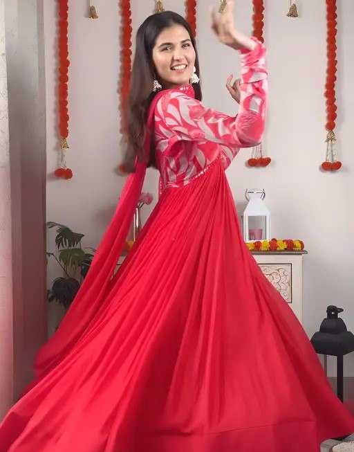 Ynf Georgette KESH559 3008 Gowns Western Wears Festive Collections Wholesale Printed Gowns Anarkali Gown Georgette Gown Manufacturer