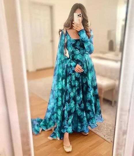 Ynf Georgette KESH559 318 Suits & Dresses Western Wears Festive Collections Wholesale Party Wear Dresses Printed Dresses Georgette Dresses Manufacturer