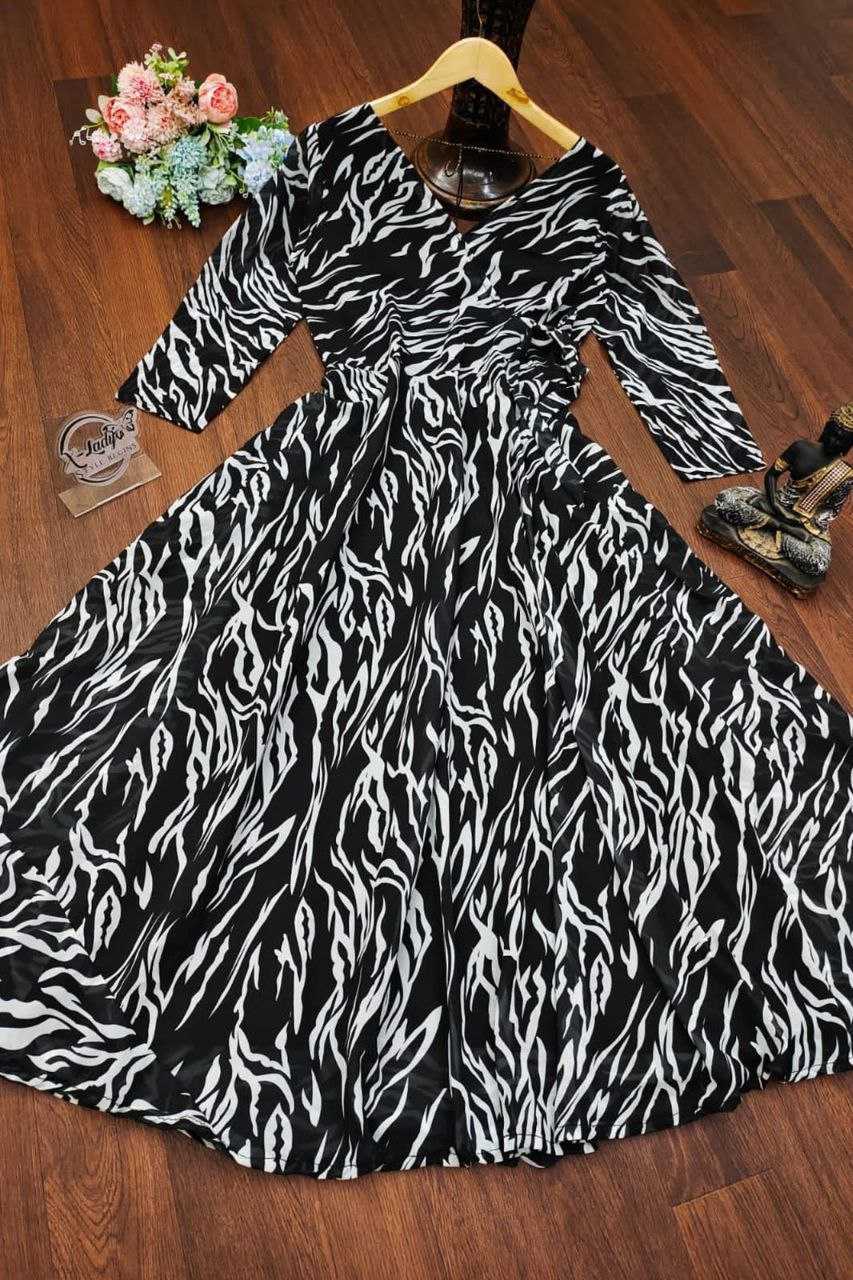Ynf Georgette KESH559 324 Gowns Western Wears Festive Collections Wholesale Printed Gowns Georgette Gown Party Wear Gowns Manufacturer