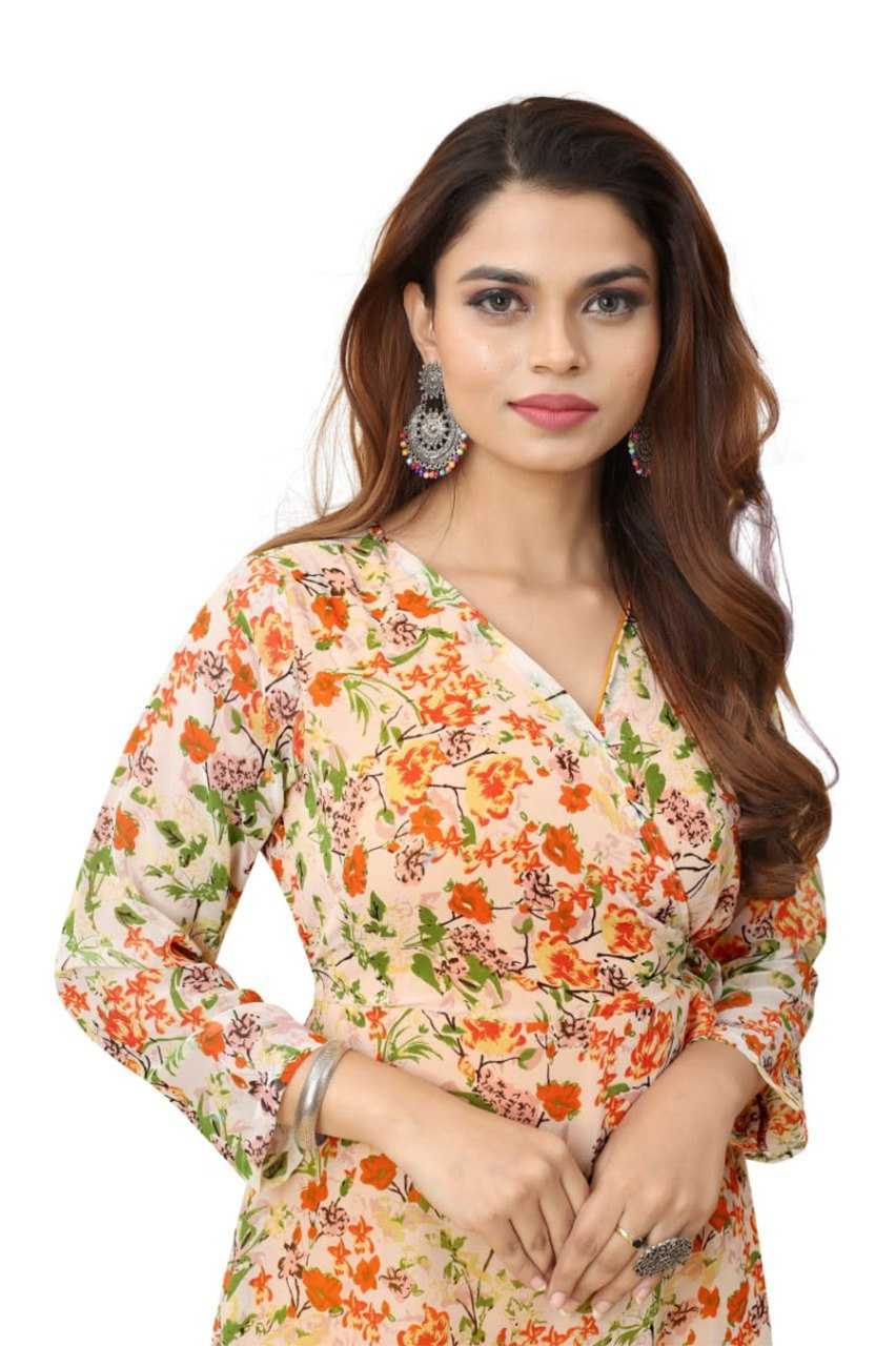Ynf Georgette KESH559 325 Gowns Wholesale Fancy Gowns Floral Print Gowns Manufacturer