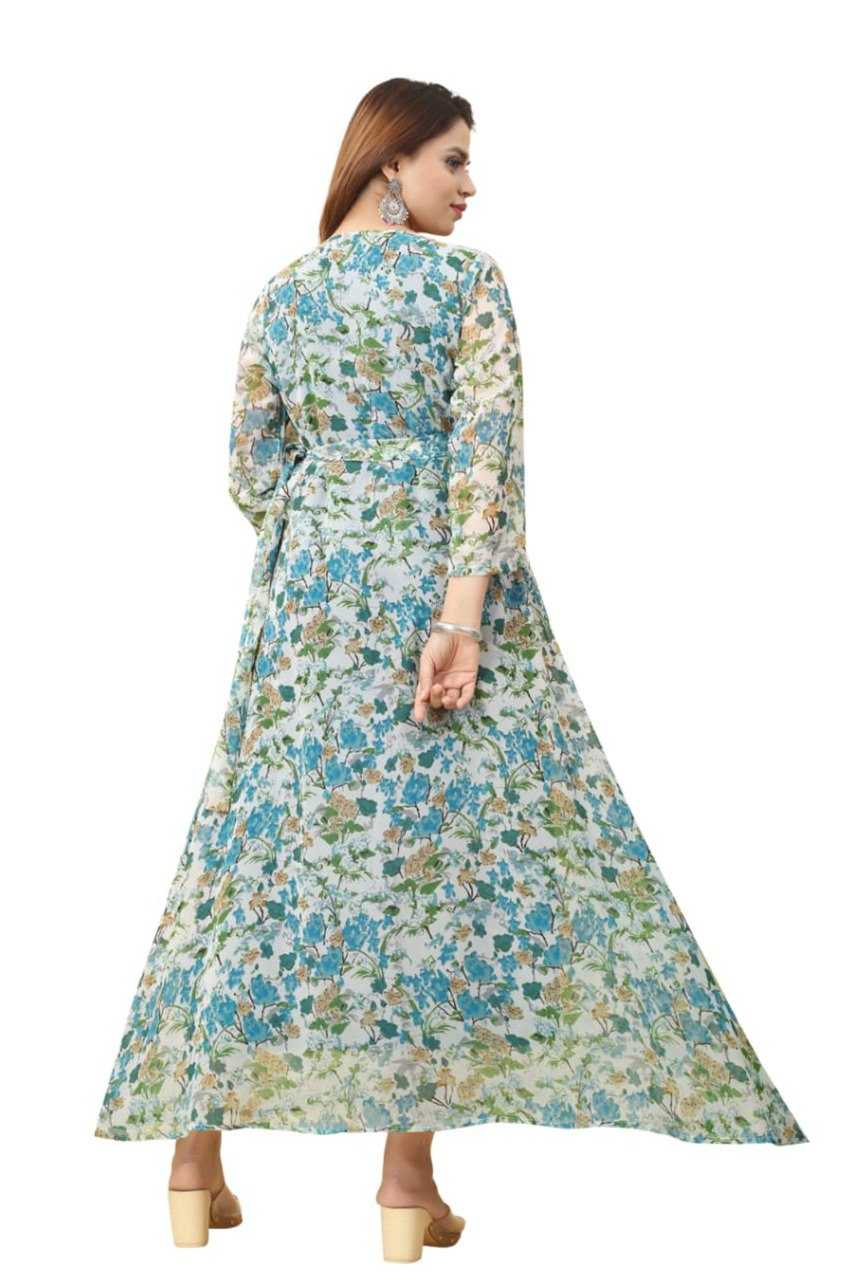 Ynf Georgette KESH559 325 Gowns Wholesale Fancy Gowns Floral Print Gowns Manufacturer