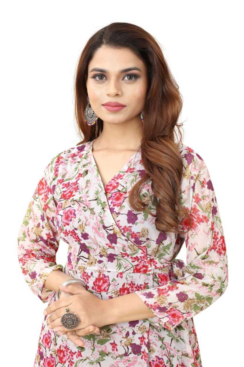 Ynf Georgette KESH559 325 Gowns Wholesale Fancy Gowns Floral Print Gowns Manufacturer