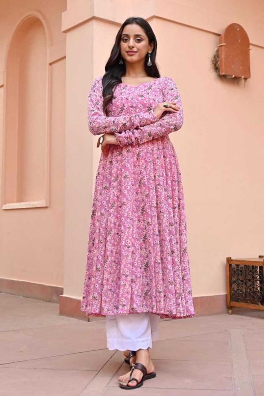 Ynf Georgette KESH559 341 Gowns Western Wears Festive Collections Wholesale Printed Gowns Georgette Gown Full Sleeve Gowns Manufacturer