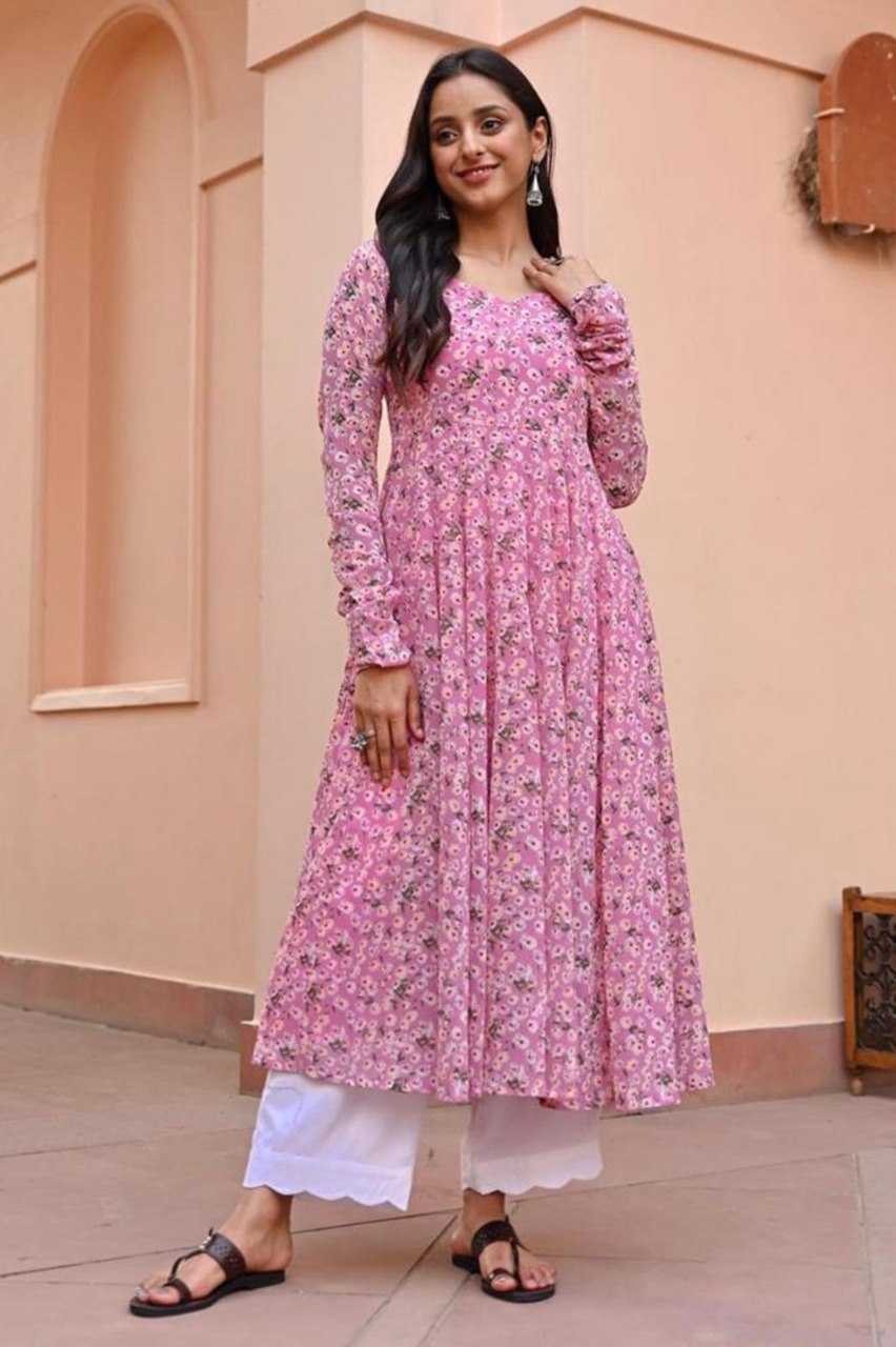 Ynf Georgette KESH559 341 Gowns Western Wears Festive Collections Wholesale Printed Gowns Georgette Gown Full Sleeve Gowns Manufacturer