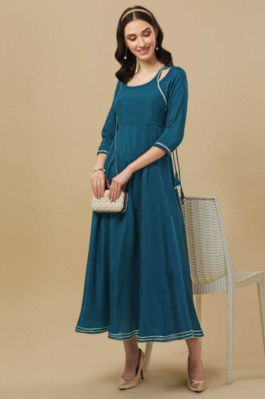 Ynf Georgette KESH559 348 Kurti Western Wears Festive Collections Wholesale Long Kurtis Georgette Kurti Round Neck Kurtis Manufacturer