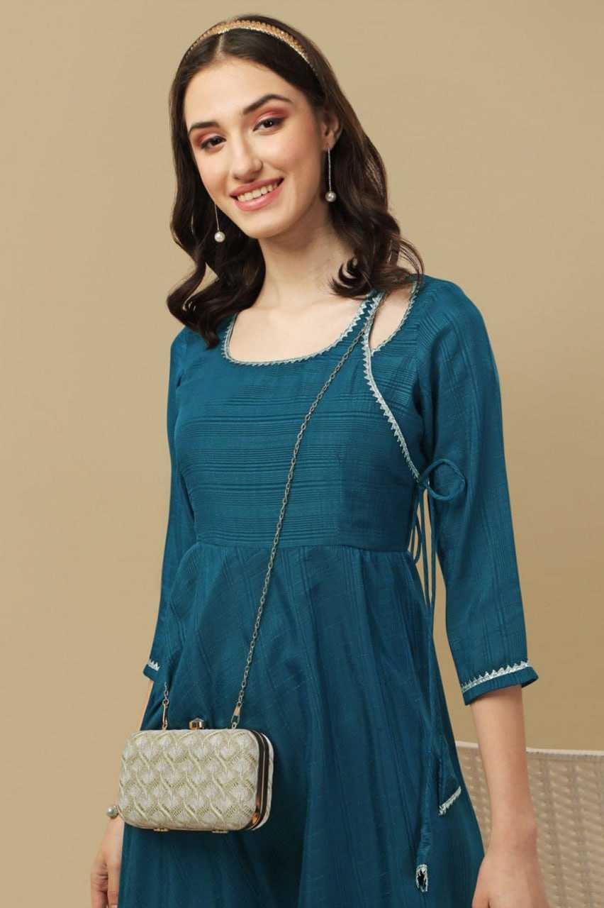 Ynf Georgette KESH559 348 Kurti Western Wears Festive Collections Wholesale Long Kurtis Georgette Kurti Round Neck Kurtis Manufacturer