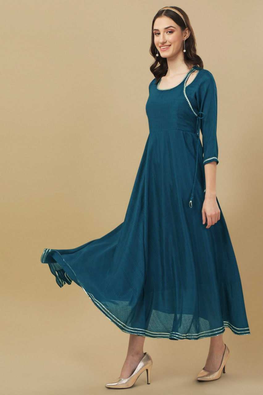 Ynf Georgette KESH559 348 Kurti Western Wears Festive Collections Wholesale Long Kurtis Georgette Kurti Round Neck Kurtis Manufacturer