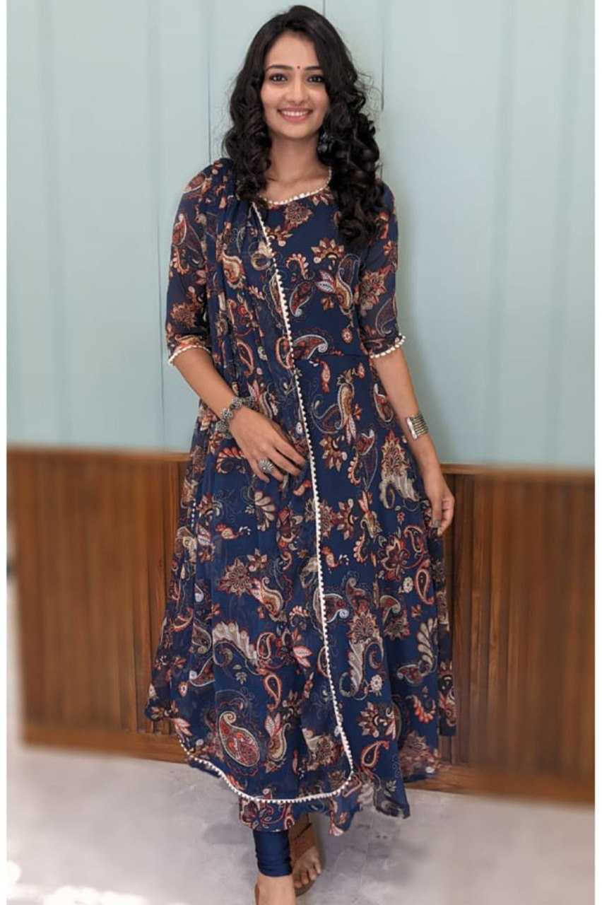 Ynf Georgette KESH559 361 Suits & Dresses Western Wears Festive Collections Wholesale Long Kurti Suits Printed Dresses Georgette Dresses Manufacturer