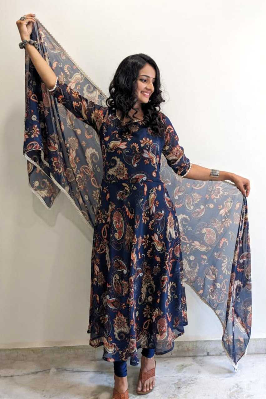 Ynf Georgette KESH559 361 Suits & Dresses Western Wears Festive Collections Wholesale Long Kurti Suits Printed Dresses Georgette Dresses Manufacturer
