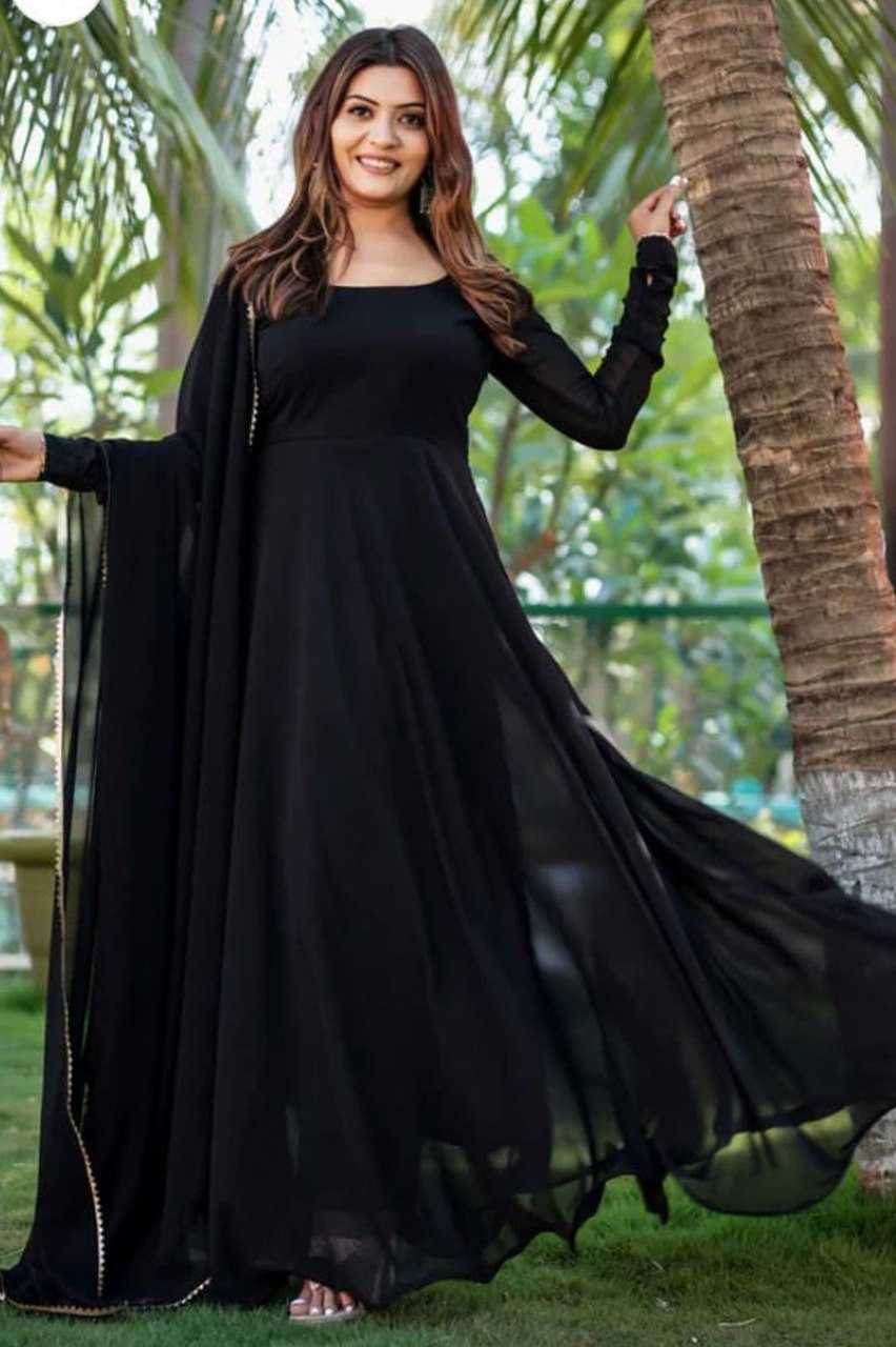 Ynf Georgette KESH559 363 Gowns Western Wears Festive Collections Wholesale Long Gowns Georgette Gown Full Sleeve Gowns Manufacturer