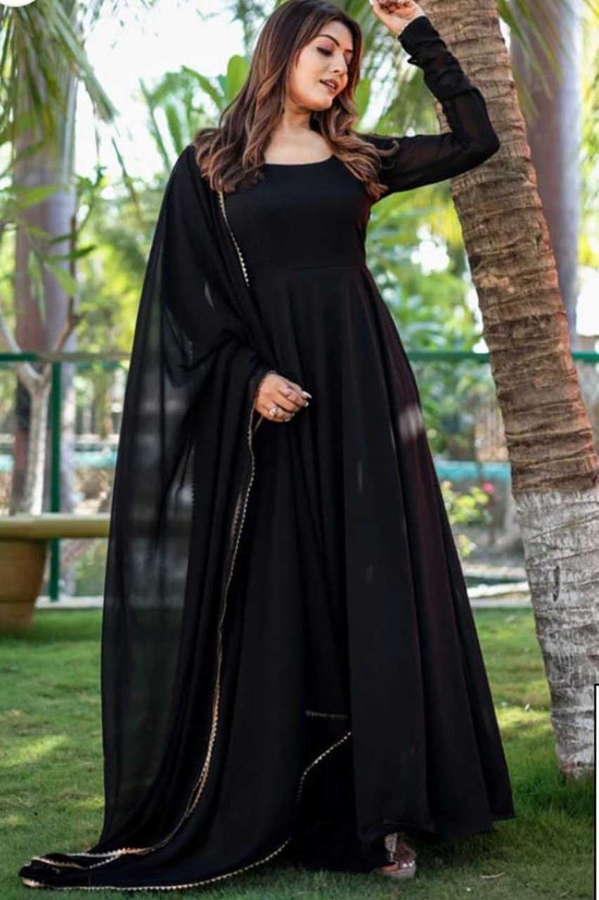 Ynf Georgette KESH559 363 Gowns Western Wears Festive Collections Wholesale Long Gowns Georgette Gown Full Sleeve Gowns Manufacturer