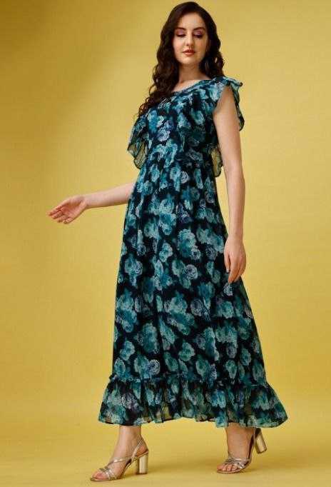 Ynf Georgette KESH559 365 Suits & Dresses Western Wears Festive Collections Wholesale Indo Western Dresses Printed Dresses Georgette Dresses Manufacturer