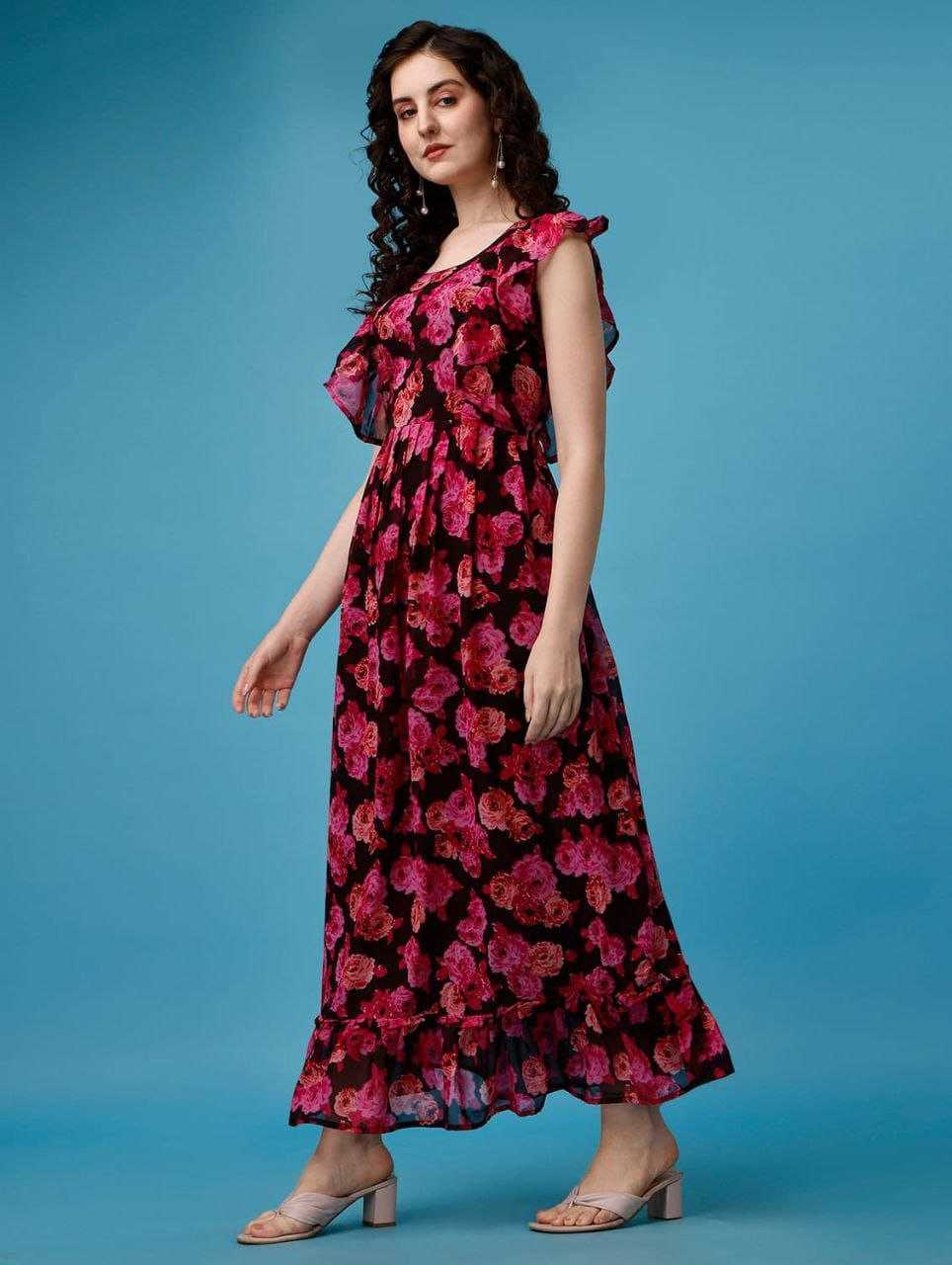 Ynf Georgette KESH559 365 Suits & Dresses Western Wears Festive Collections Wholesale Indo Western Dresses Printed Dresses Georgette Dresses Manufacturer