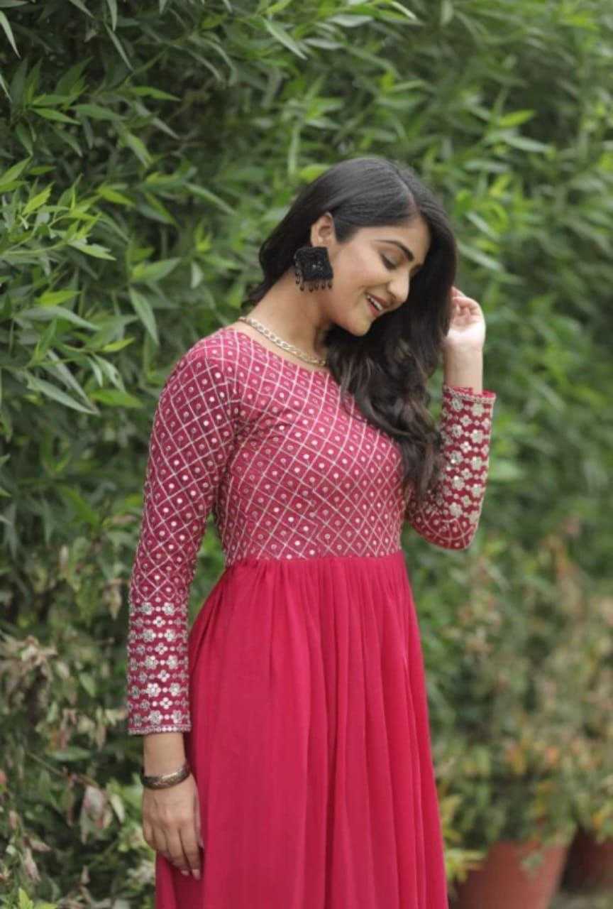 Ynf Georgette KESH559 385 Gowns Western Wears Festive Collections Wholesale Anarkali Gown Georgette Gown Full Sleeve Gowns Manufacturer
