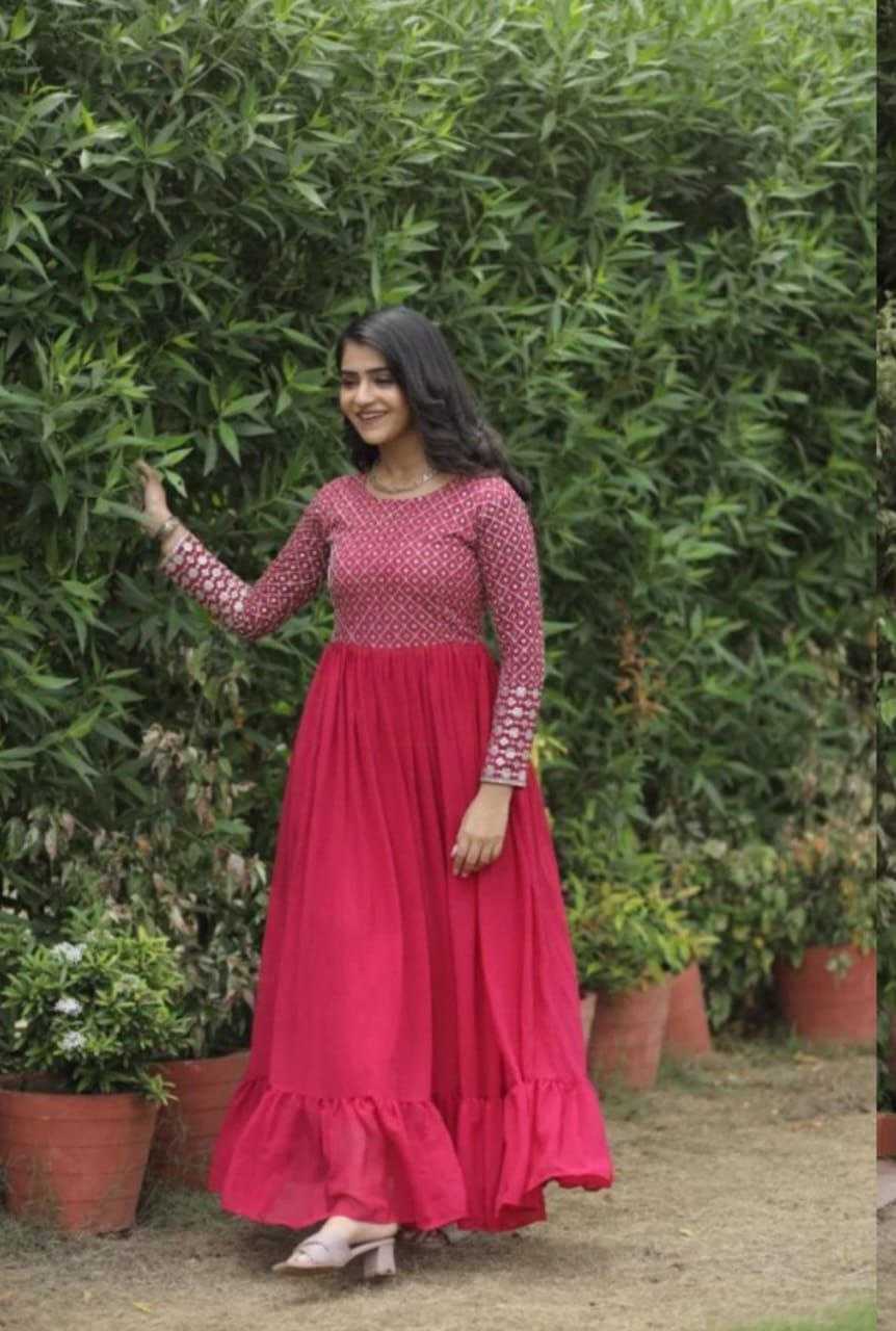 Ynf Georgette KESH559 385 Gowns Western Wears Festive Collections Wholesale Anarkali Gown Georgette Gown Full Sleeve Gowns Manufacturer