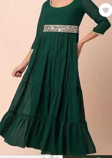 Ynf Georgette KESH559 386 Gowns Western Wears Festive Collections Wholesale Georgette Gown Party Wear Gowns Gown With Belt Manufacturer