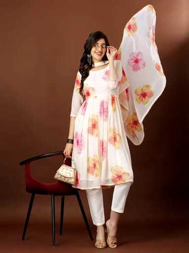 Ynf Georgette KESH559 712 Suits & Dresses Western Wears Festive Collections Wholesale Printed Suits Georgette Dresses Anarkali Dresses Manufacturer