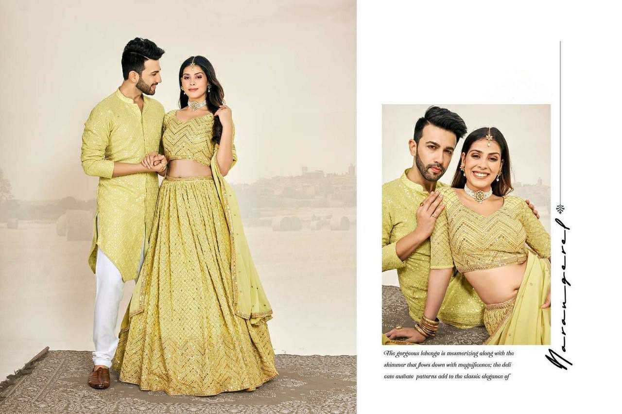 Ynf Georgette RIN131 03 Couple Wear Wholesale Couple Matching Ethnic Outfits Manufacturer