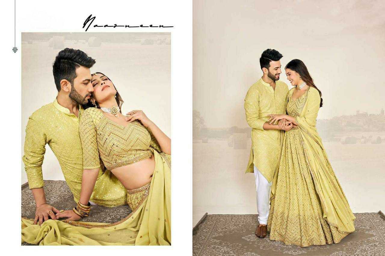 Ynf Georgette RIN131 03 Couple Wear Wholesale Couple Matching Ethnic Outfits Manufacturer