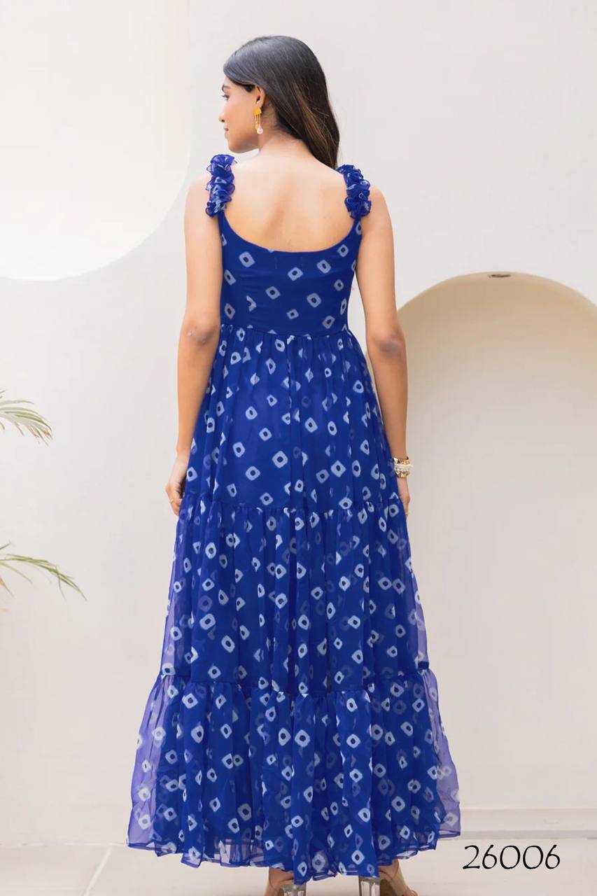 Ynf Georgette RIN131 26001 Gowns Wholesale Printed Gowns Long Gowns Georgette Gown Manufacturer
