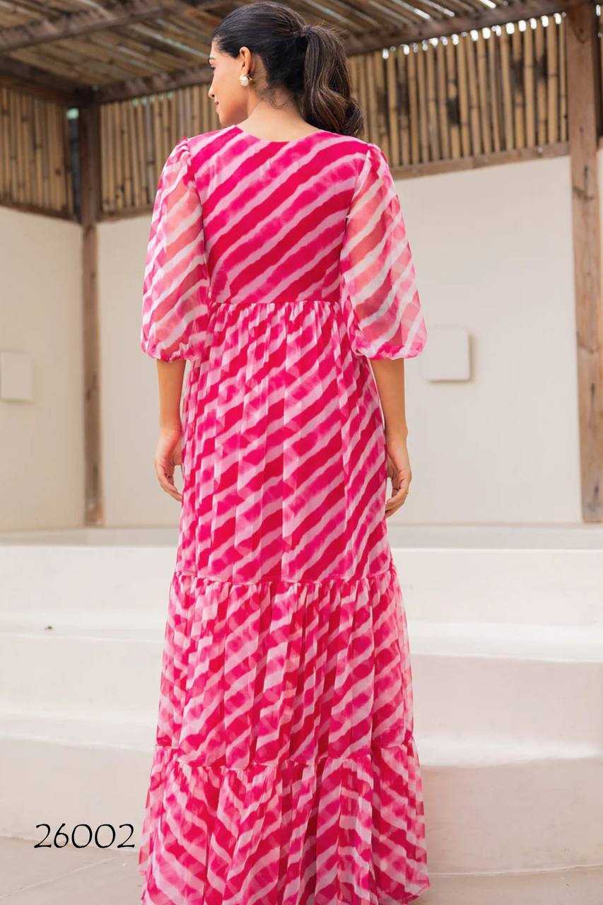 Ynf Georgette RIN131 26001 Gowns Wholesale Printed Gowns Long Gowns Georgette Gown Manufacturer