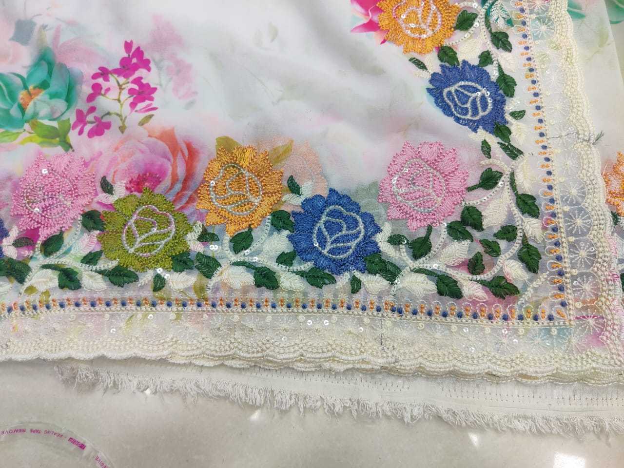 Ynf Georgette RIN131 271 Sarees Wholesale Printed Sarees Georgette Sarees Embroidered Sarees Manufacturer