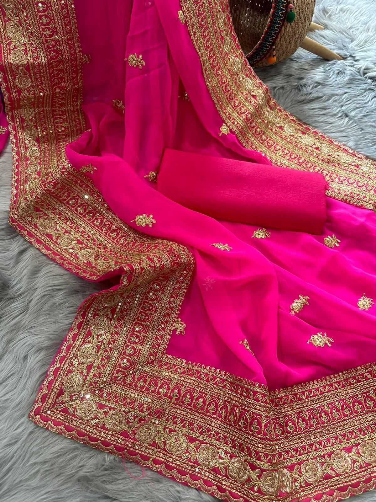 Ynf Georgette RIN134 0196 Sarees Wholesale Designer Sarees Georgette Sarees Embroidered Sarees Manufacturer