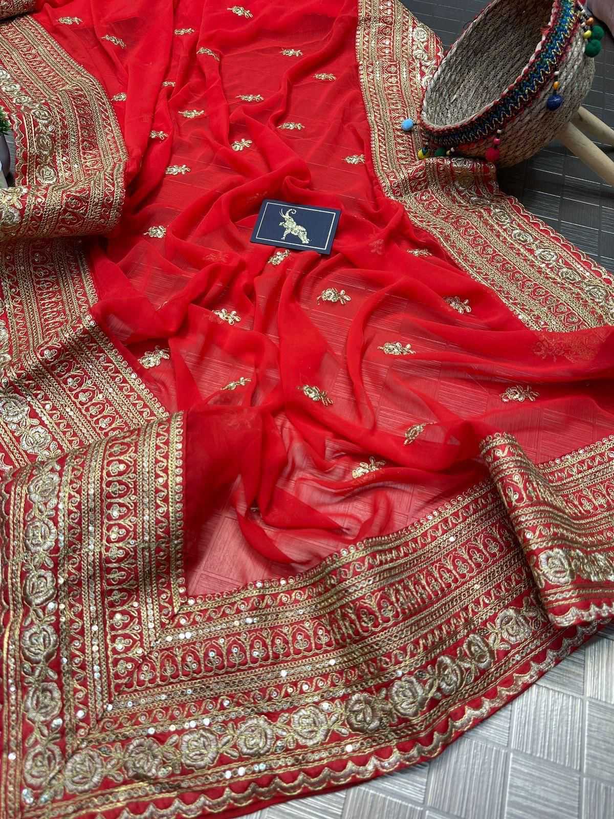 Ynf Georgette RIN134 0196 Sarees Wholesale Designer Sarees Georgette Sarees Embroidered Sarees Manufacturer
