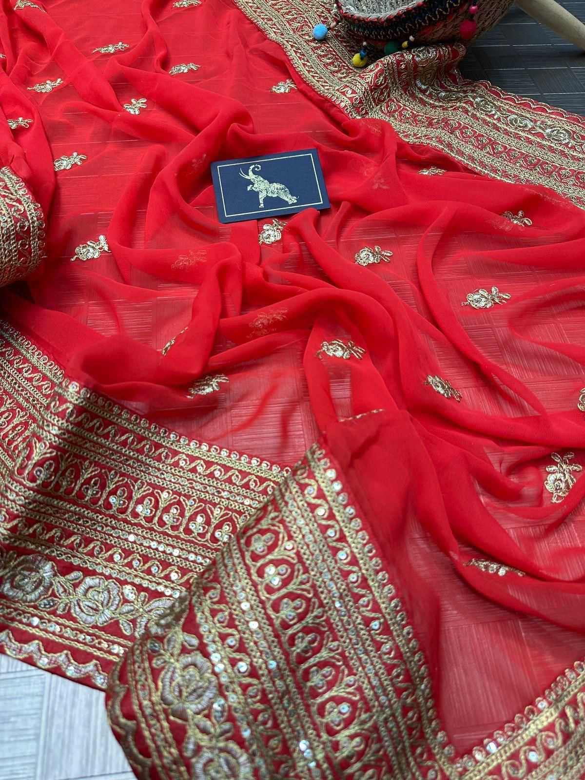 Ynf Georgette RIN134 0196 Sarees Wholesale Designer Sarees Georgette Sarees Embroidered Sarees Manufacturer
