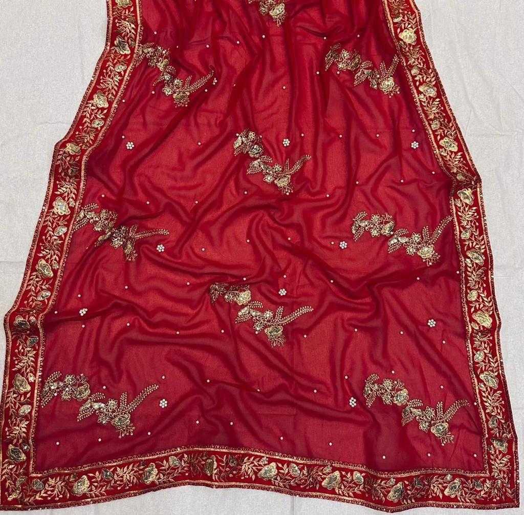 Ynf Georgette RIN134 0197 Sarees Wedding Collections Wholesale Georgette Sarees Embroidered Sarees Red Sarees Manufacturer
