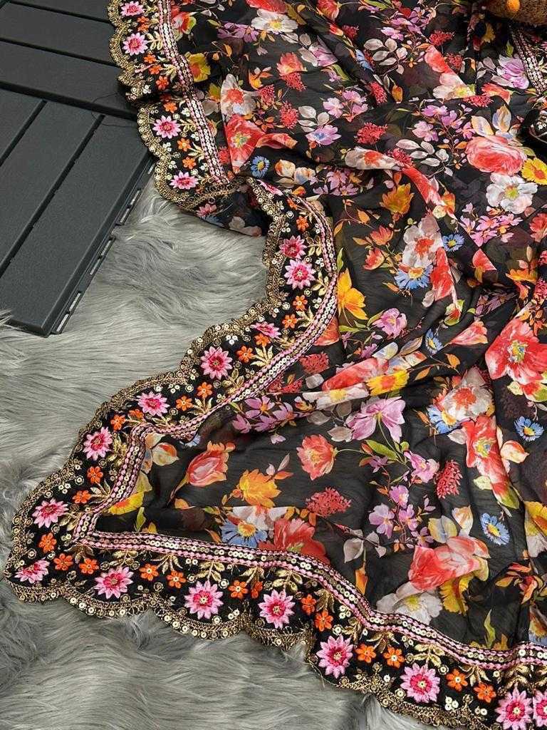 Ynf Georgette RIN134 0228 Sarees Wholesale Printed Sarees Georgette Sarees Embroidered Sarees Manufacturer