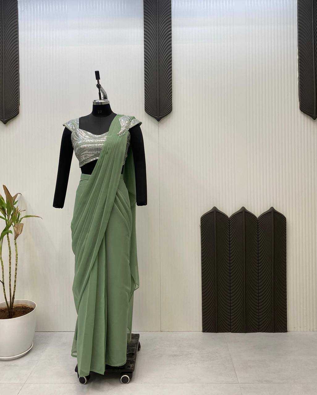Ynf Georgette RIN141 1965 Sarees Wholesale Ready To Wear Sarees Party Wear Sarees Fancy Sarees Manufacturer